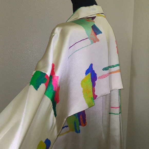 H&M STUDIO 2020 Women's MultiColor Abstract Print Long Sleeve Blouse- Size S - Picture 10 of 14